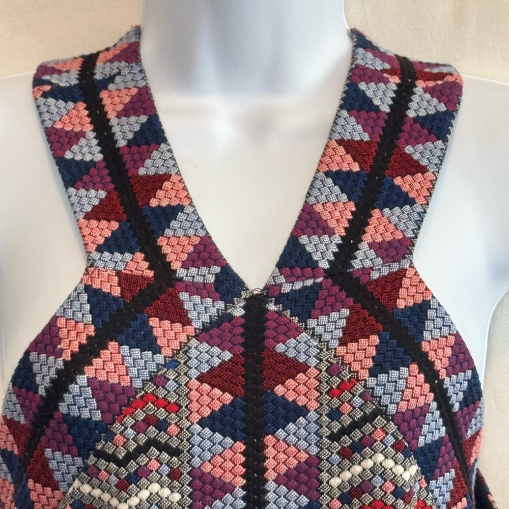 C-127 BCBG MaxAzria Colorful Woven Sleeveless MIDI Dress Size M - Picture 4 of 12